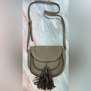 Steve Madden faux leather crossbody purse with tassel. Pre-loved, good condition